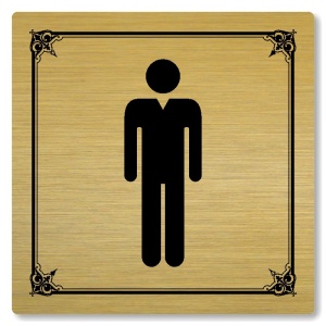 WC muži, 80x80mm, zlatá, Nebraska